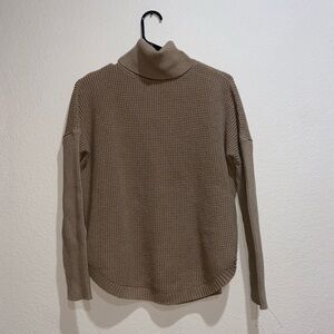 Michael Kors Tan Cowl Neck Sweater relaxed turtleneck knit preppy long sleeve